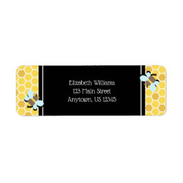 Etiqueta Endereço de devolução do tema Bee Honeycomb