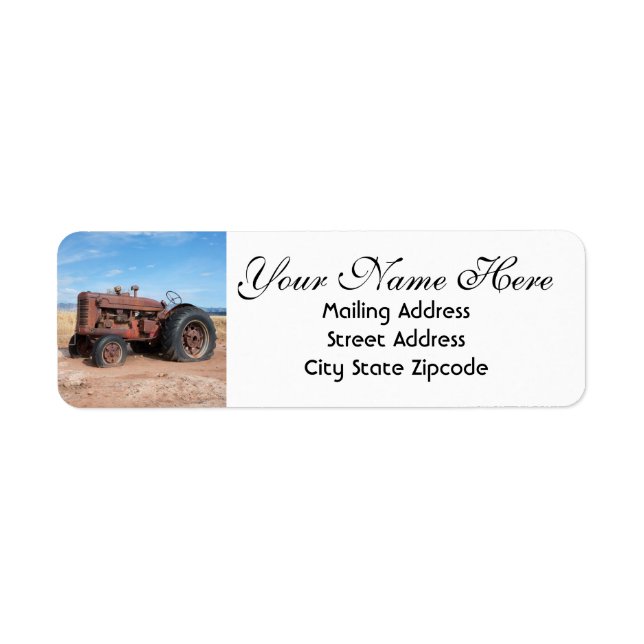 Etiqueta Endereço de devolução do trator de Fazenda vermelh (Frente)