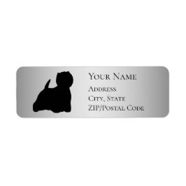 Etiqueta Endereço de devolução do Westie Silhouette