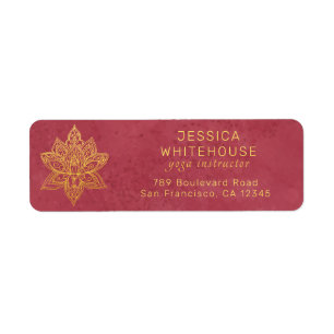 Etiqueta Endereço de devolução Dourado do Lotus Flower Burg