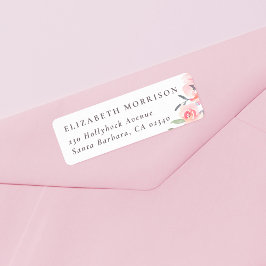 Etiqueta Endereço de Devolução e Nome Personalizado Floral 