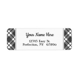 Etiqueta Endereço de Devolução Editável de Padrão de Xadrez