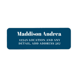 Etiqueta Endereço de devolução Elegante Branco de Marinho S