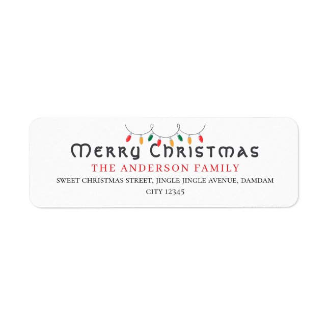 Etiqueta Endereço de Devolução Elegante de Natal (Frente)