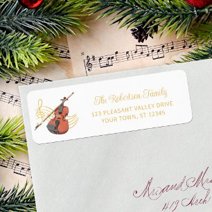 Etiqueta Endereço de devolução Elegante para Violino de Mús