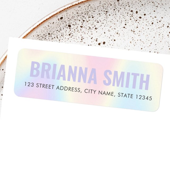 Etiqueta Endereço de devolução em arco-íris pastel suave mo (Soft pastel rainbow trendy modern return address label)