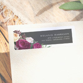 Etiqueta Endereço de Devolução Floral Burgundy & Creme Chic