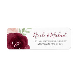 Etiqueta Endereço de Devolução Floral de Aquarela