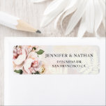 Etiqueta Endereço de Devolução Floral de Casamento Floral C<br><div class="desc">Etiqueta de retorno de casamento projetada com um Elegante cor-de-rosa suave e branco e um Rosa. Correspondendo itens em nossa loja Designs do Partido Cava.</div>