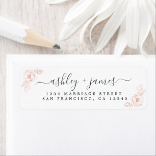 Etiqueta Endereço de Devolução Floral de Casamento Floral C
