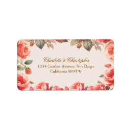 Etiqueta Endereço de Devolução Floral de Casamento Romântic