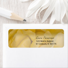 Etiqueta Endereço de Devolução Floral Rose Amarelo