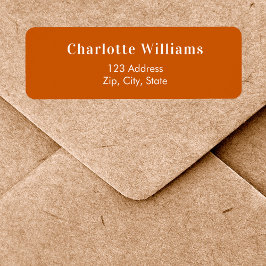 Etiqueta Endereço de devolução laranja queimado
