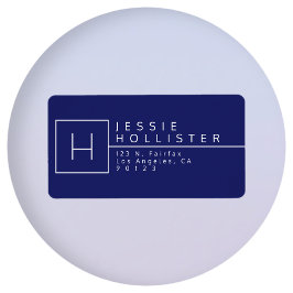 Etiqueta Endereço de devolução Marinho Blue Monogramed