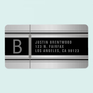 Etiqueta Endereço de Devolução Metálica Geométrica do