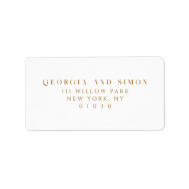 Etiqueta Endereço de devolução mínima de bronze Elegante