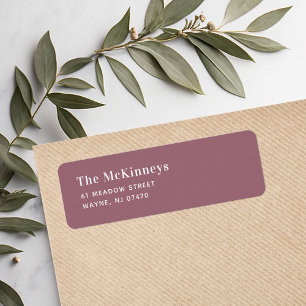 Etiqueta Endereço de devolução minimalista Mauve