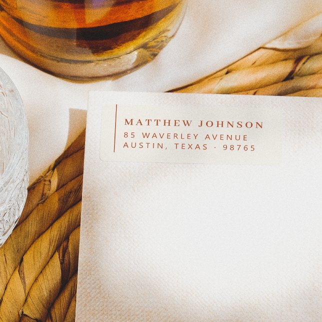 Etiqueta Endereço de devolução mínimo à esquerda elegante (Label Mock-up)