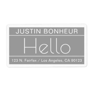 Etiqueta Endereço de Devolução Moderno com a palavra "Olá" 