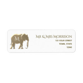 Etiqueta Endereço de Devolução Monograma Dourado