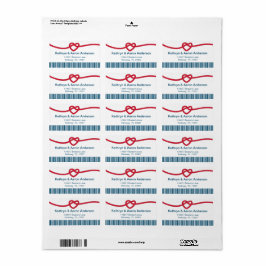 Etiqueta Endereço de devolução náutica do casando