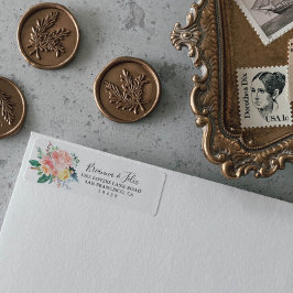 Etiqueta Endereço de devolução oral tropical ilustrado