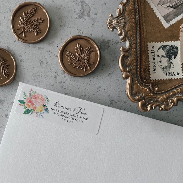 Etiqueta Endereço de devolução oral tropical ilustrado (Criador carregado)