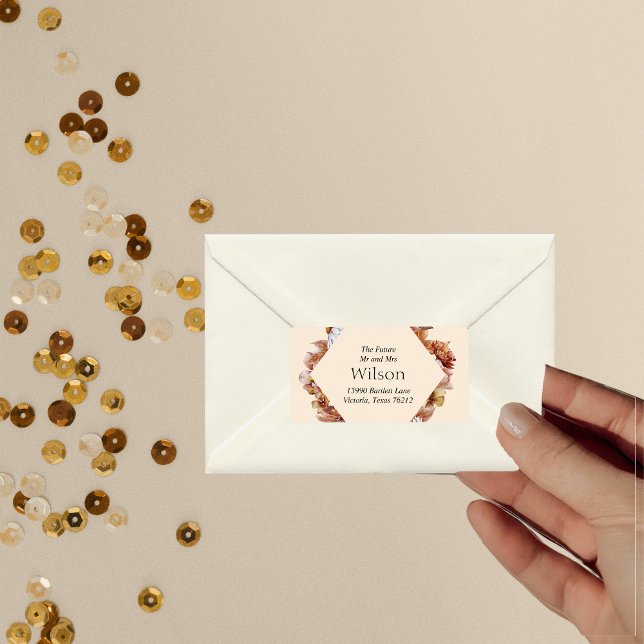 Etiqueta Endereço de Devolução Orange BOHO de Queda Moderna (Criador carregado)