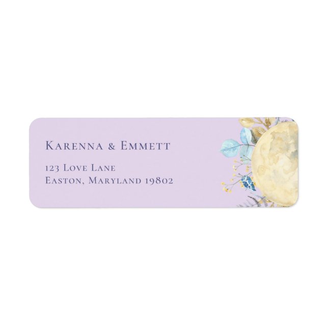 Etiqueta Endereço de Devolução para Chá de Bebê Lua Caprich (Frente)