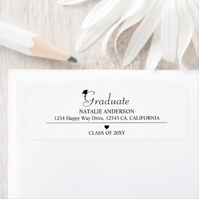 Etiqueta Endereço de devolução para graduação de Formando p (Insitu)