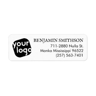 Etiqueta Endereço de devolução personalizada mínimo preto-b