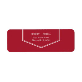 Etiqueta Endereço de devolução personalizada vermelho simpl