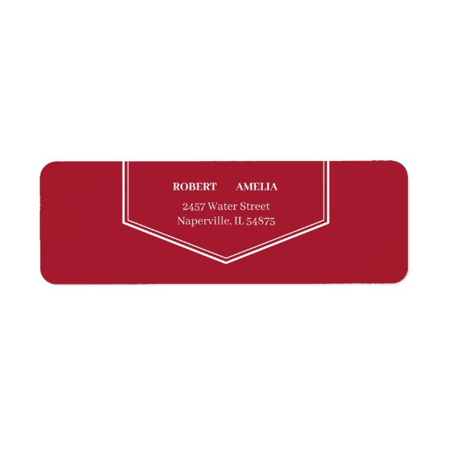 Etiqueta Endereço de devolução personalizada vermelho simpl (Frente)