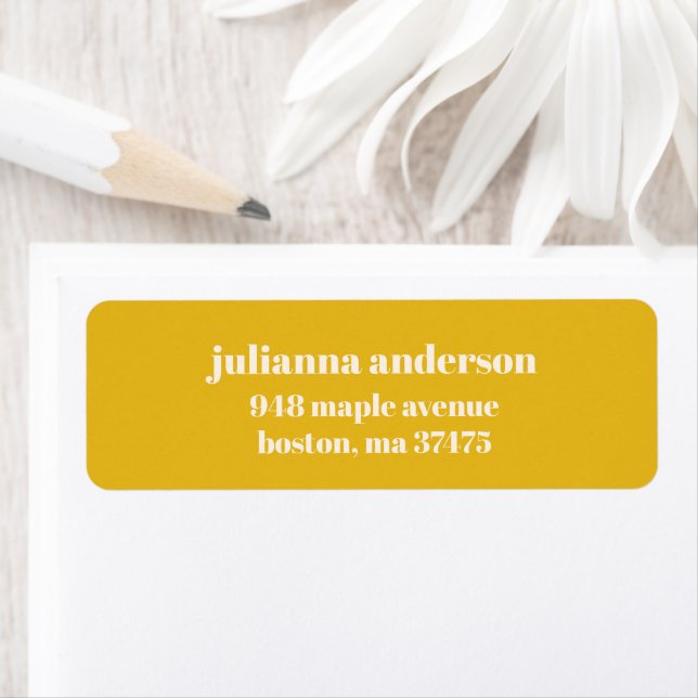 Etiqueta Endereço de Devolução Personalizado Amarelo Modern (Insitu)