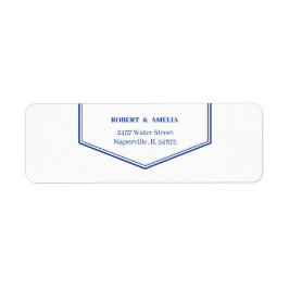 Etiqueta Endereço de devolução personalizado azul simples