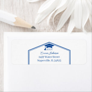 Etiqueta Endereço de devolução personalizado azul simples