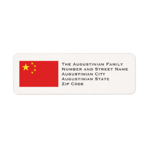 Etiqueta Endereço de devolução personalizado CHINA FLAG