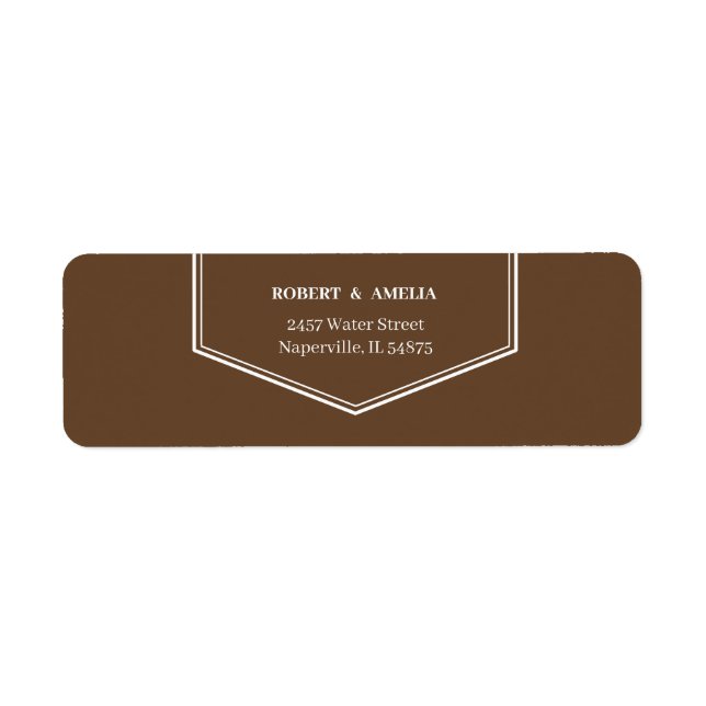 Etiqueta Endereço de devolução personalizado simples Brown (Frente)