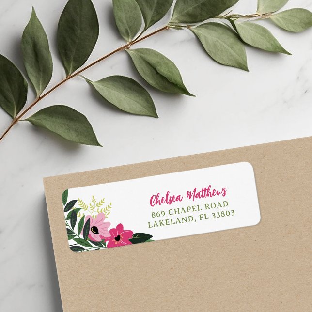 Etiqueta Endereço de devolução personalizado tropical Flora (Criador carregado)