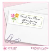 Endereço de Devolução Personalizável Floral Amarel