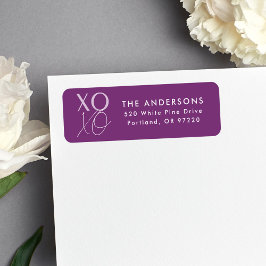 Etiqueta Endereço de devolução Roxo do XOXO Moderno
