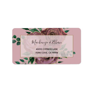 Etiqueta Endereço de Devolução RSVP de Casamento de Glam Fl