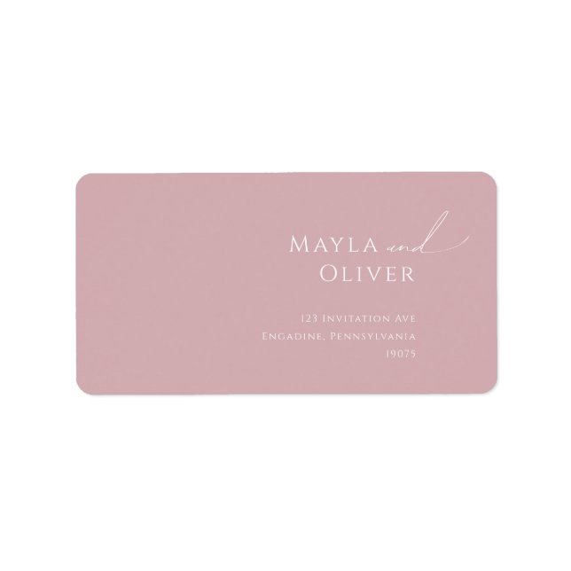 Etiqueta Endereço de Devolução RSVP de Rosa de Casamento de (Frente)