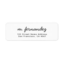 Endereço de Devolução Simples Nome em Letra Manual