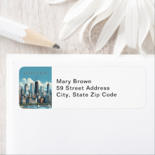 Etiqueta Endereço de devolução Skyline Chicago