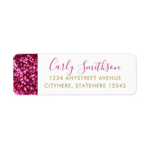 Etiqueta Endereço de devolução Sparkly de cinza rosa esc