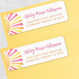 Etiqueta Endereço de devolução Sun cor-de-rosa brilhante