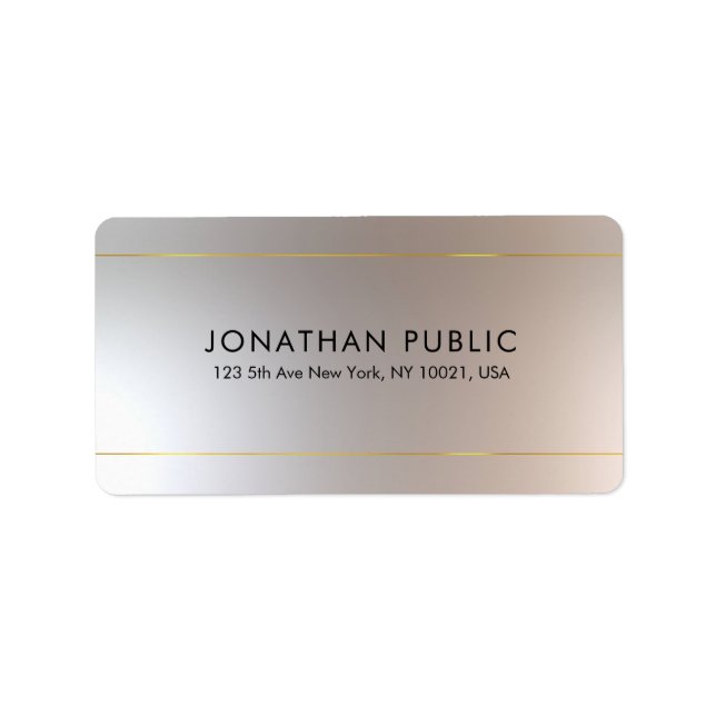 Etiqueta Endereço de devolução superior do Elegante Dourado (Frente)