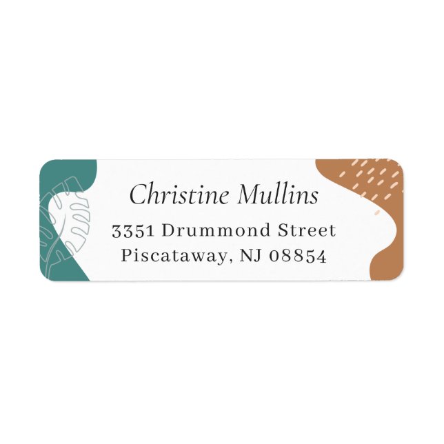 Etiqueta Endereço de devolução tropical de abstrato Summer (Frente)