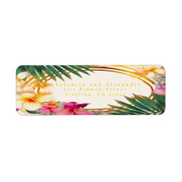 Etiqueta Endereço de devolução tropical elegante
